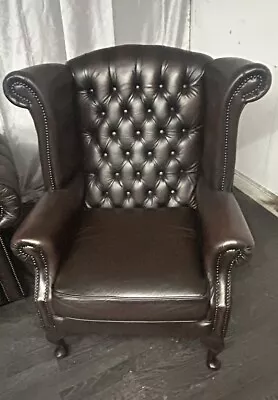 Chesterfield Queen Ann Chair Nice Classic Piece Lovely Rich Colour • £495