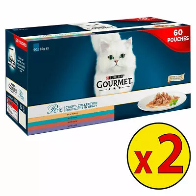 £57.75 • Buy Gourmet Perle Chef's Collection Cat Food In Gravy 2 X (60x85g) = 120 Pouches!