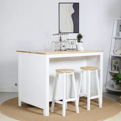 Kitchen Island And Stool Set Dining Table Bench Storage Cabinet Sideboard White • $662.99