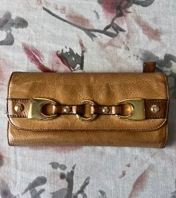 B Makowski Leather Wallet With Gold Hardware • $20