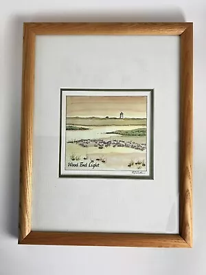 Cape Cod Artist P.J. Cook  Wood End Light  LIghthouse Framed Watercolor Print • $55