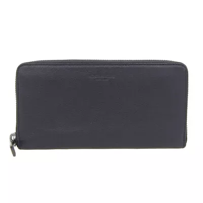 COACH Round Zipper Wallet Leather Black Black F58102 [Used] • $341.95
