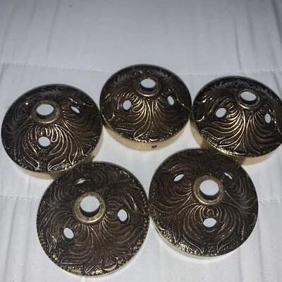 $18.75 • Buy Vintage Ornate 2 1/2” Solid Brass Chandelier-Light Fixture Parts Lot Of 5 Five