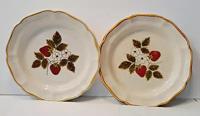 Set Of Two Mikasa Strawberry Festival Salad Plates 8  EB 801 Excellent • $14.95