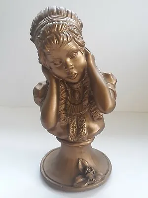 Vintage U. Kendrick 1971 Universal Statuary Chicago Female Gold Tone Statue • $9.95