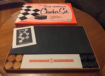 VinTagE WOODEN CHECKERS PLEASANTIME CLUB CHAMPION CHECKERS SET #300 • $49.99