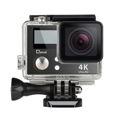 4K Wifi Sports Action Camera W/ Double Screen Sensor 100ft Waterproof 170° Angle • $39.99