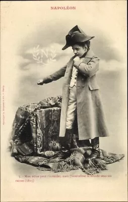 Postcard Napoleon Mon Trone Can Collapse Child In Historical Uniform - 3601385 • £6.66