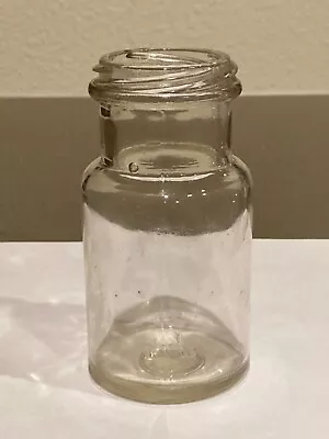 Vintage Clear Glass Bottle - Round Chubby Style - Threaded Top • $3.99