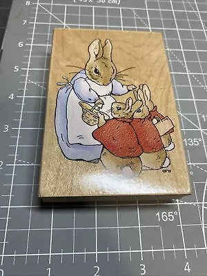 Beatrix Potter Rubber Stamp Rabbit Mom Bunny “off You Go” • $12