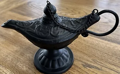 Vintage Cast Iron Aladdin Genie Lamp Incense Burner • $40