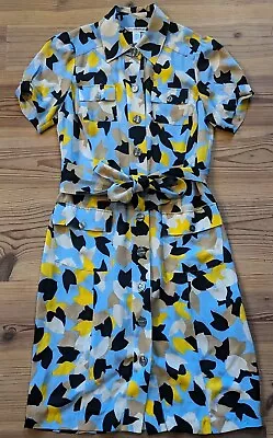 Diane Von Furstenberg 100% Silk Button Up Collared Floral Print Shirt Dress Sz 8 • $64.99