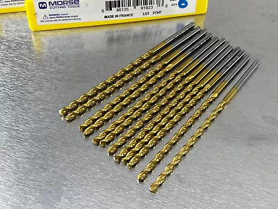 (12) Morse 3.7mm Cobalt Drill Taper Length TiN Coated HSSCo5 • $35.95