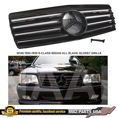 S-Class Sedan 92-99 S420 S500 Grille All Black AMG 500sel 600sel Shiny New W140 • $199