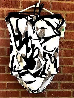 $75 • Buy Tara Grinna One Piece Bathing Suit New With Tags Size 16 Womens White Black Gray