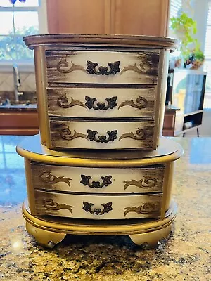 Vintage Apco Japan Musical Jewelry Box With 5 Drawers Mid Century  - Music Plays • $24