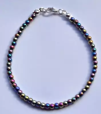 Rainbow Hematite Handmade Beaded Bracelet 7.5  B21 • £3.49