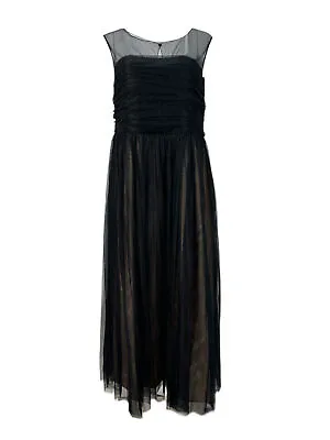 Marina Rinaldi Women's Black Dorico Sleeveless Mesh Maxi Dress NWT • $240