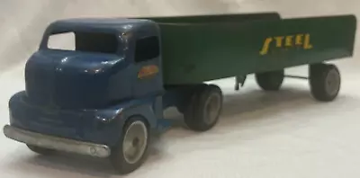 Vintage Tonka Pressed Steel Tractor Trailer 21.5  Semi Steel Carrier Toy 1953 • $150