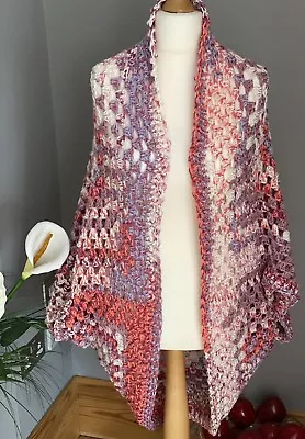 Handmade Handcrafted Crochet Granny Square Cocoon Cardigan Shrug Totally Unique • £69.99