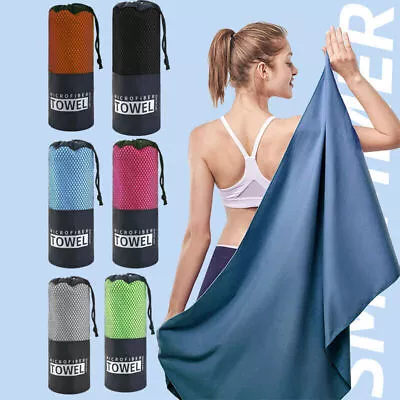 Microfiber Towel Sports Bath Gym Quick Drying Travel Swimming Beach 180cm XL • £9.99