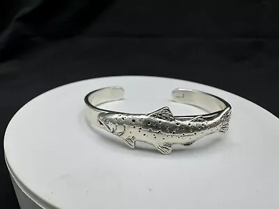 Vintage Sterling Silver Handmade Trout Fish Bracelet 34 Grams • $189.99