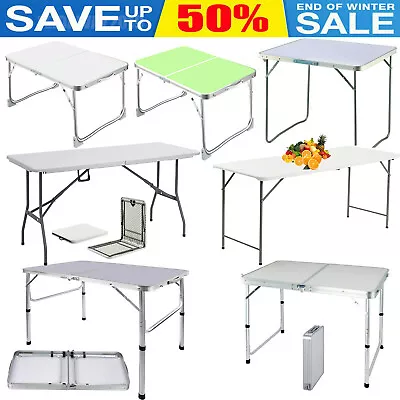 £16.40 • Buy Portable Folding Table Heavy Duty Trestle Camping Party Picnic Dining Garden BBQ