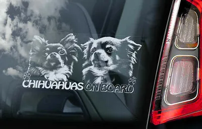 £3.99 • Buy Chihuahuas Car Sticker - Dog On Board Chihuahua Long Haired Window Bumper V9