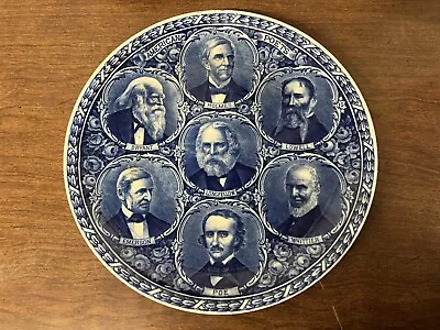 American Poets Plate Rowland & Marsellus Co. Staffordshire Eng Blue & White 10   • $65