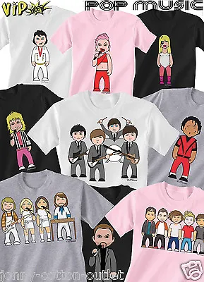 £8.99 • Buy VIPwees Childrens ORGANIC T-Shirt Pop Music Inspired Caricatures Choose Design