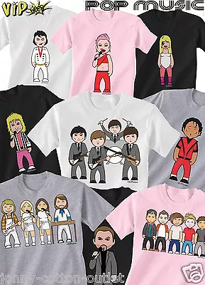 £8.99 • Buy VIPwees Childrens ORGANIC T-Shirt Pop Music Inspired Caricatures Choose Design