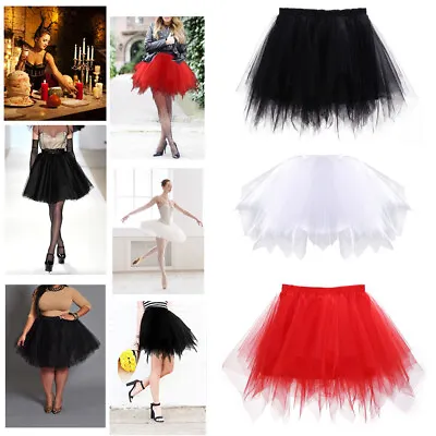 £13.39 • Buy TUTU Skirt 2 Layers Tulle Petticoat Women Dance Party Ballet Fancy Dress Costume