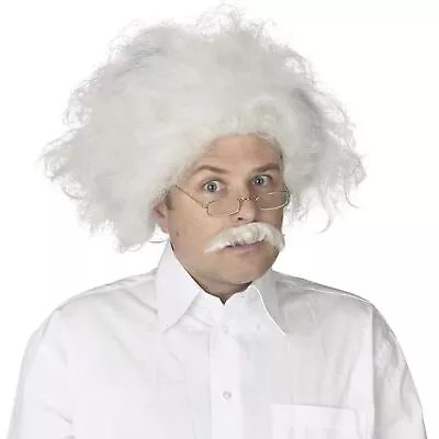 Scientist Wig Mustache Albert Einstein Mark Twain Mad Science Crazy White • $27.83