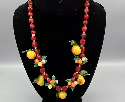 Vintage 1950's Venetian Murano Glass Multi Color FRUIT SALAD Cluster Necklace • $153