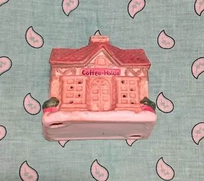 Hand-Painted Porcelain Tea Light Miniature Small Town Coffee House • $19