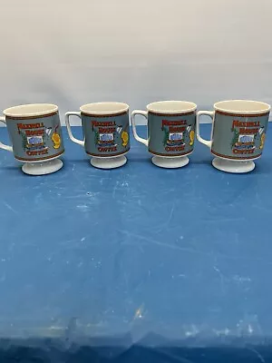 Vintage Maxwell House Coffee Cups Mugs 1970s Set Of 4 *read Description • $22