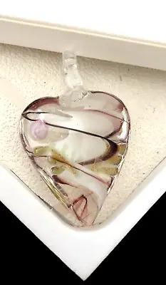 Murano Glass Charm Pendant-one Hole Heart Beading For Craft And Jewellery Making • £3.85