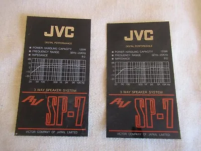 Vintage JVC AV SP-7 Speaker Logo Labels Badges Pair Nice Condition • $9.99