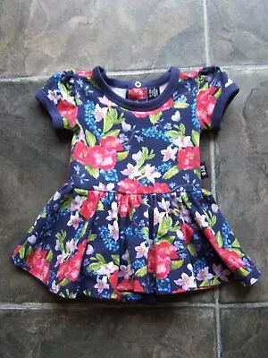 Baby Girl's Rock Your Baby Navy Floral Romper Dress Size 000 EC • $14.99