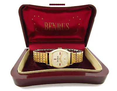 1940's BENRUS Diamond & Ruby Dial Men’s Vintage Watch In Original Box - Running • $159.99