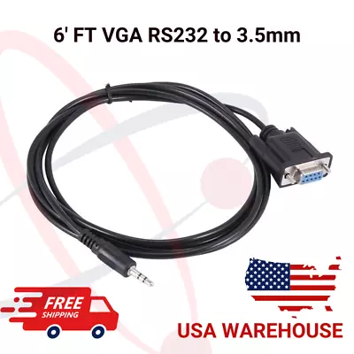 6' FT VGA RS232 To 3.5mm Cable DB9 9 Pin Female To 3.5mm Min Jack Stereo Plug • $6.19