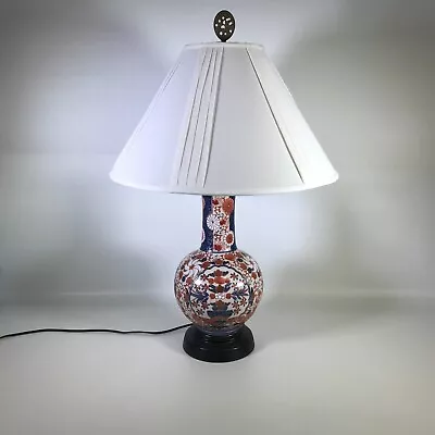 Japanese Imari Style Pottery Vase Table Lamp • $295