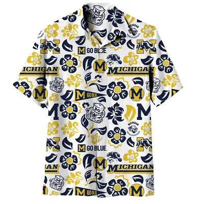 Wes And Willy Mens Sports Fan College Vault Floral Button Up Hawaiian Shirt • $63.99