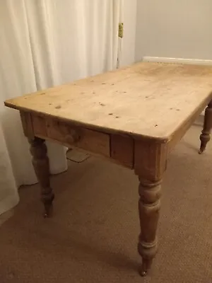 Rustic Farmhouse Country Kitchen Table With Drawer  • £125