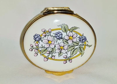 $30 • Buy Crummles English Enamels Trinket Box ~ Blackberries Oval ~ Original Pkg. & Ppw.
