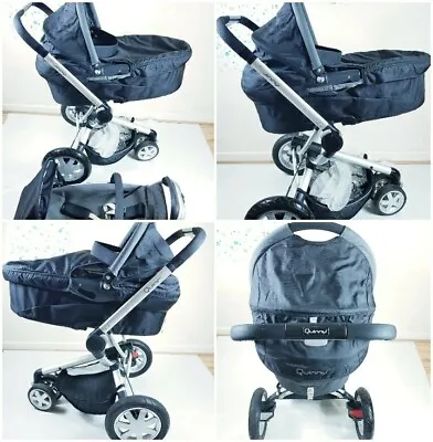 LOVELY QUINNY BUZZ 4 BLACK PRAM  TRAVEL SYSTEM 2 IN 1 Excellent Condition  • £299.95