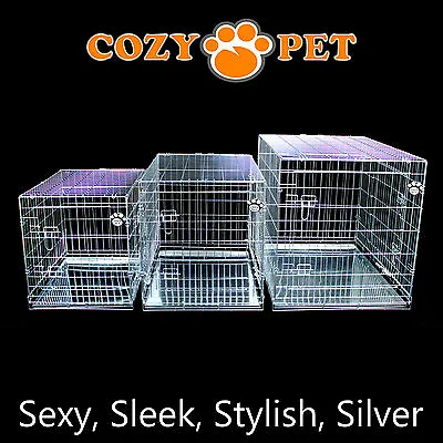 £34.99 • Buy Dog Cage By Cozy Pet Silver Galvanised Puppy Crate 5 Sizes Travel Crate Cat