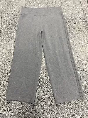 Pure Jill Pants Womens XL Petite Gray Pima Cotton Wide Leg Pull On Elastic Waist • $18.98