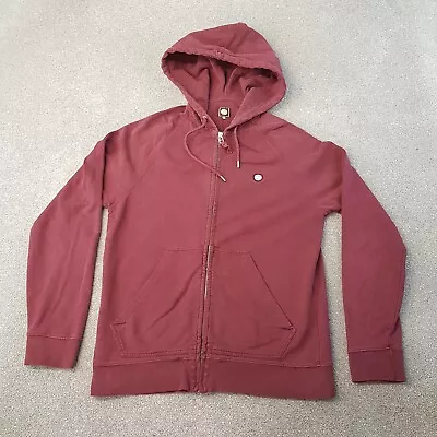 Pretty Green Mens Hoodie Medium Burgundy Red Zip Up Sweatshirt Jacket Casuals • $28.58