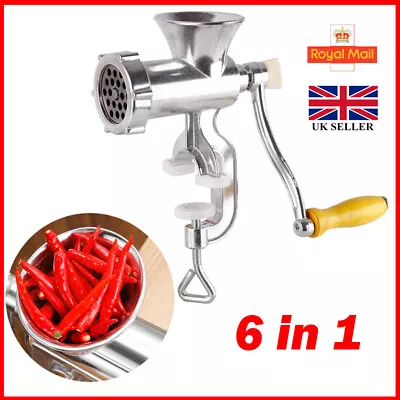 Hot-Manual Rotary Meat Grinder Mincer Machine Food Aluminium Alloy Sausage Maker • £11.29